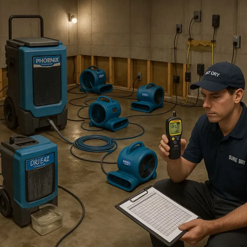 Structural Drying and Dehumidification process in Fairview, NY
